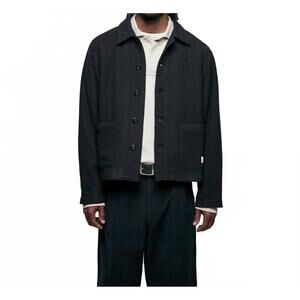 NEW MERZ B. SCHWANEN wool cropped jacket in deep black